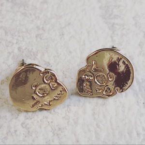 Gold Skull Earrings